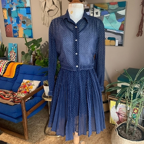 jcpenney Dresses Vintage Jc Penney Accordion Pleat Dress W Sheer